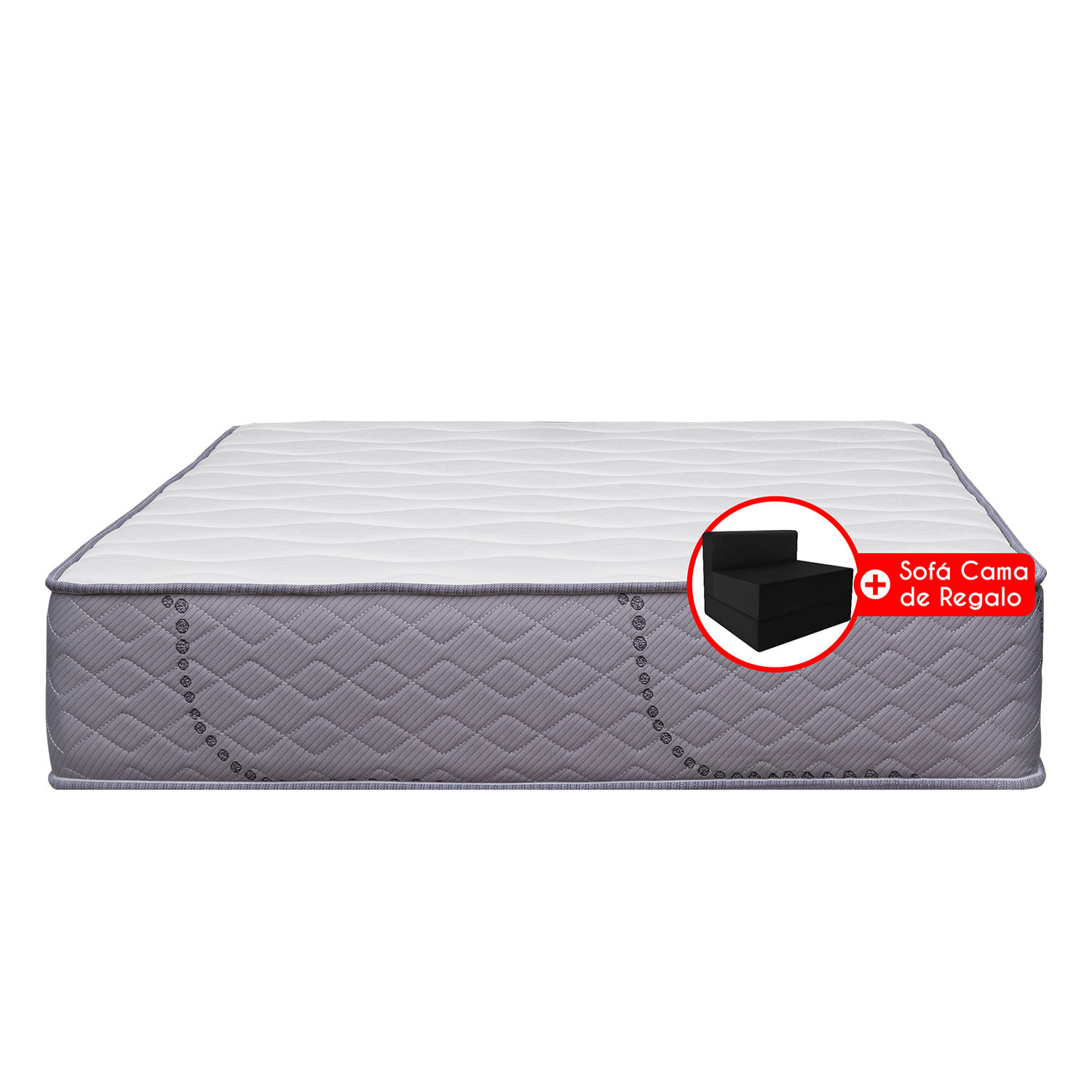 Colchón Forli Capella SS Queen + Sofá Cama + 2 Almohadas + Protector