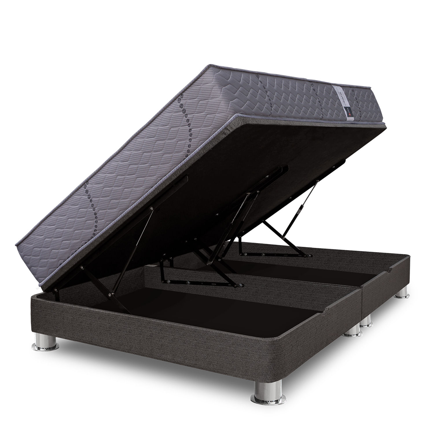 Cama Box Tarima Pistones FORLI Capella Queen + 2 Almohadas + Protector