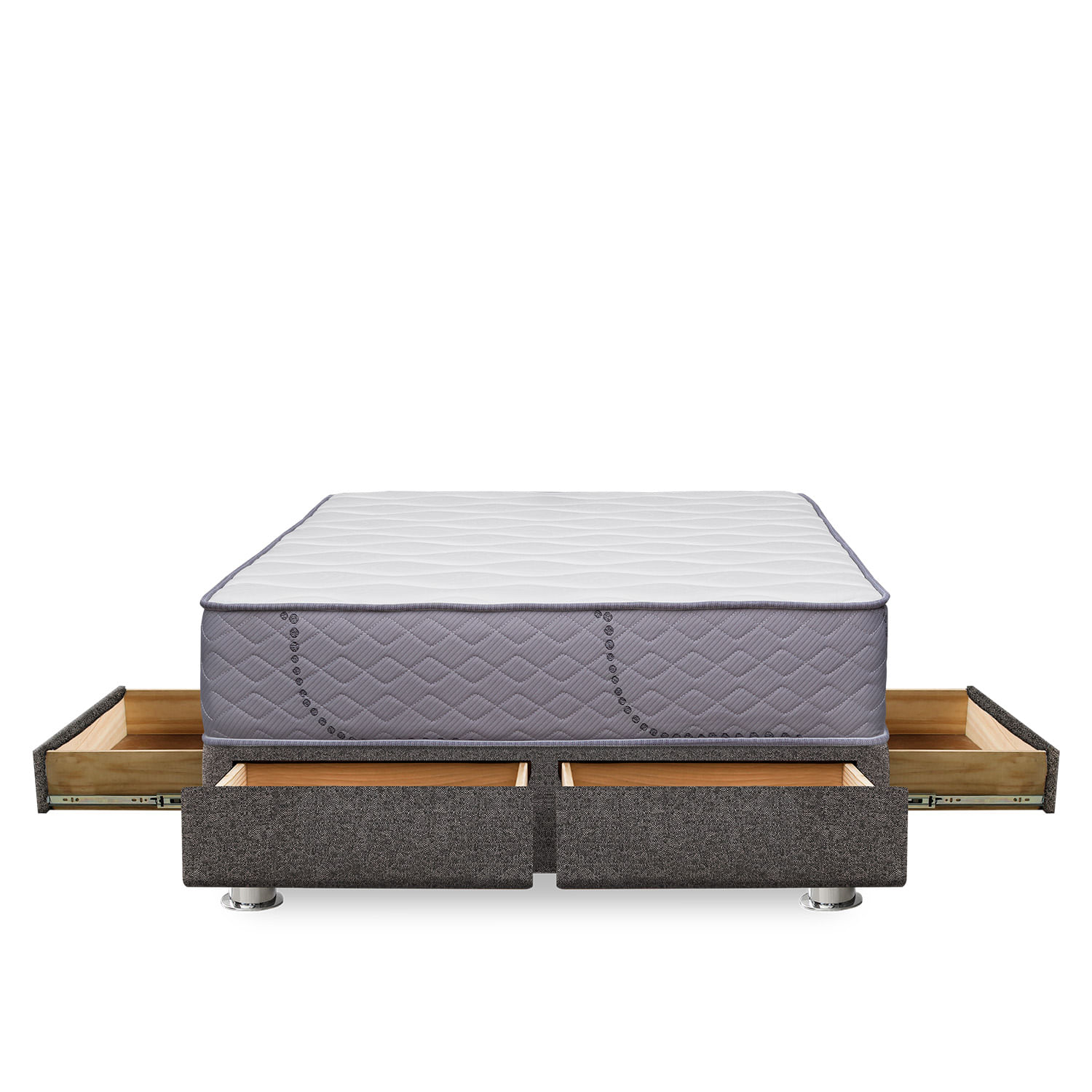 Cama Box Tarima 4 Cajones FORLI Capella 2 Plz + 2 Almohadas + Protector