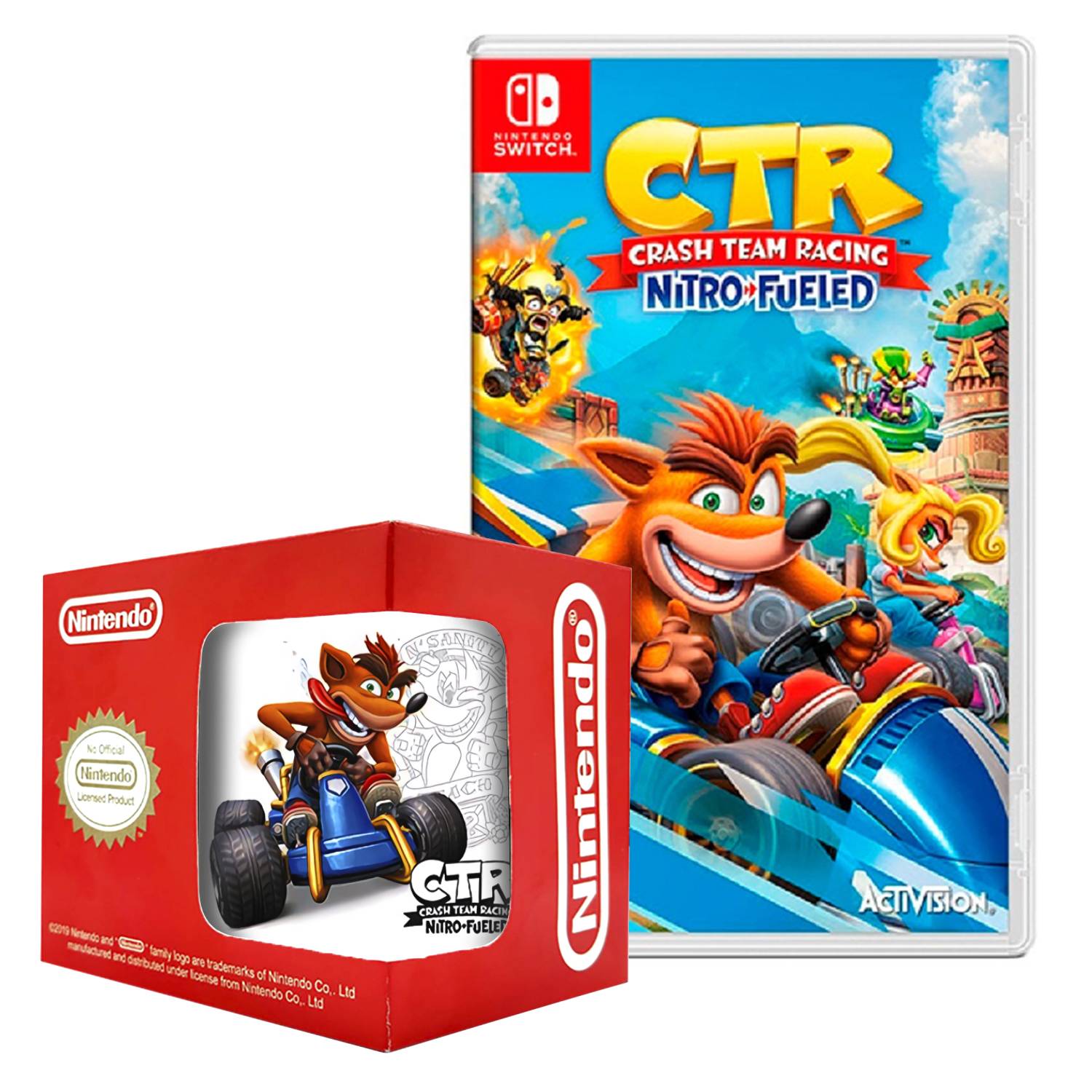 Crash team racing Nitro Fueled y taza Nintendo Switch