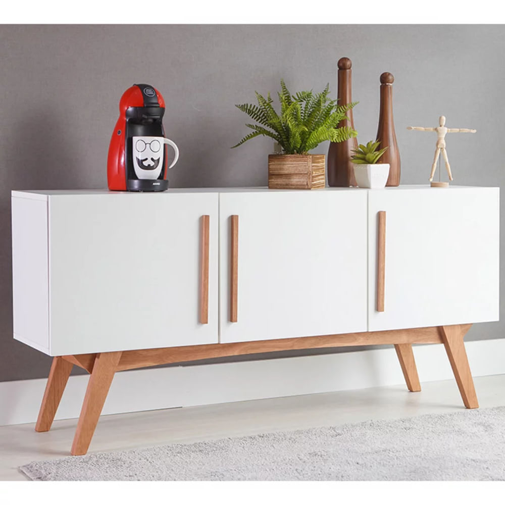 Aparador Clásico 3 puertas Domitila color Blanco TU MESITA