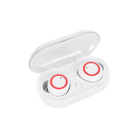 Auriculares Inalámbricos Con Micrófono Y50 450Mah Estuche De Carga Blanco Rojo