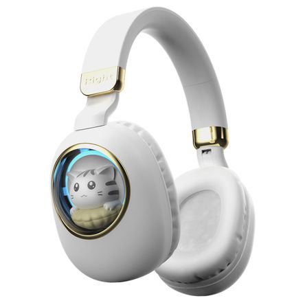 Auriculares Para Juegos Sobre La Oreja Lindos Dibujos Animados Inalámbricos Blanco