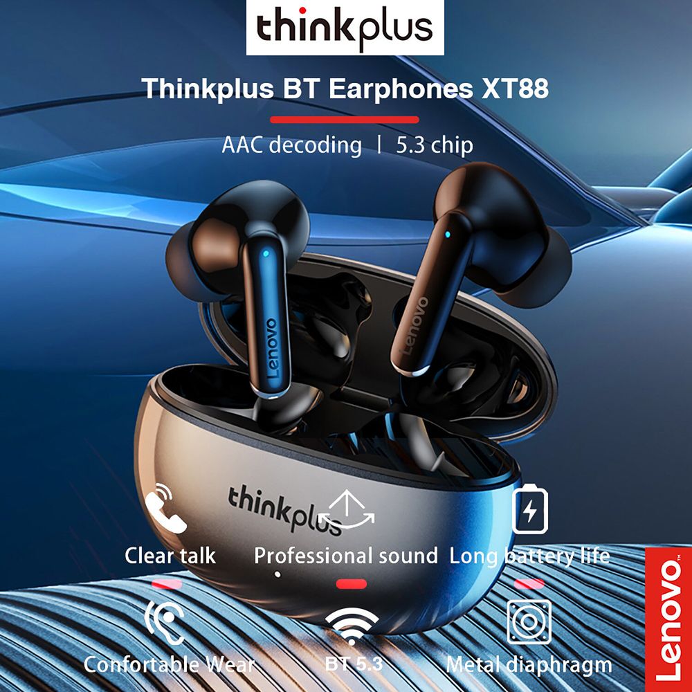 Auriculares Lenovo thinkplus XT88 True Wireless BT Auriculares In-ear  Deporte Música Auriculares BT5 Lenovo Auriculares