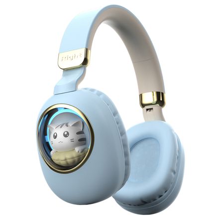 Auriculares Para Juegos Supraaurales Inalámbricos Con Atmósfera Colorida Azul Claro