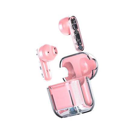 Auriculares In-Ear Tm10 Inalámbricos Bt 5.3 Cubierta Transparente Rosado