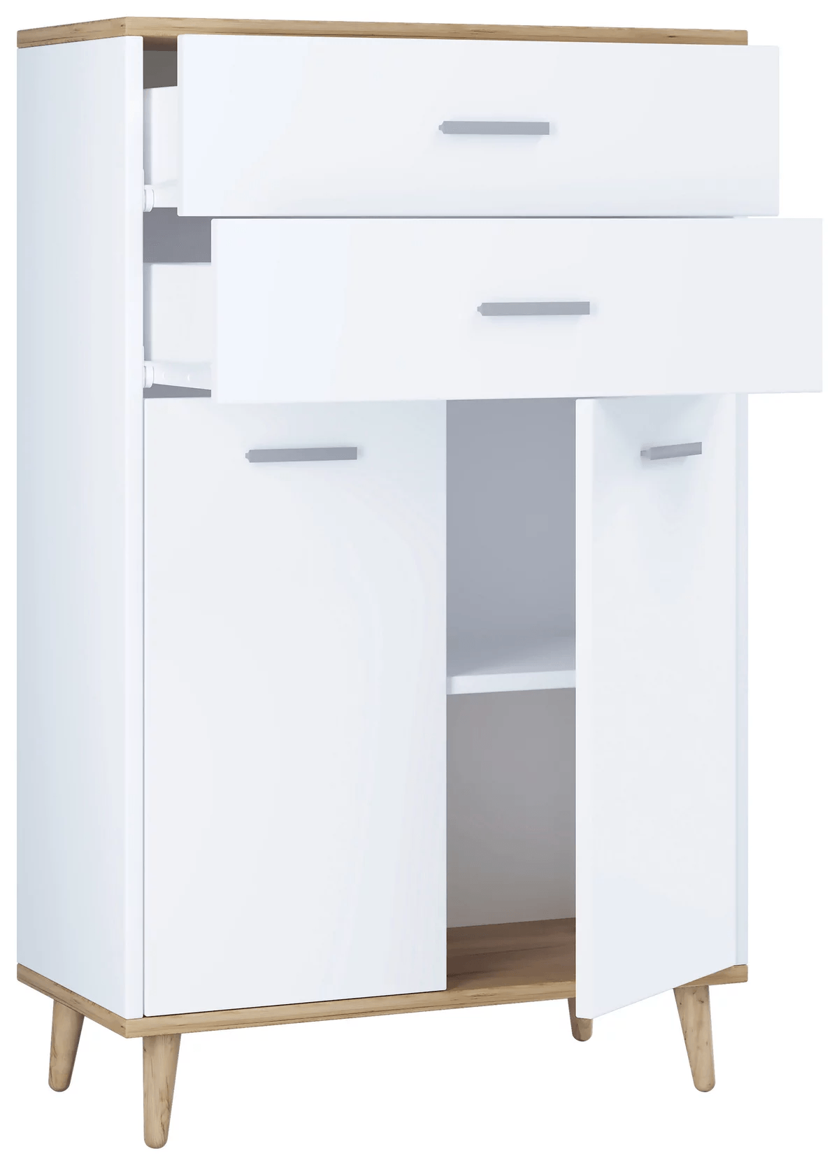 Alacena 2 puertas 2 cajones Lorena color Blanco/Haya TU MESITA