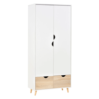 Armario moderno 2 puertas 2 cajones Salomón color Blanco/Duna TU MESITA