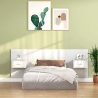Cabecera de cama Flotante con veladores 1 cajón Kina color Blanco TU MESITA