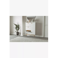 Zapatera moderna 3 cajones 1 puerta José color Blanco TU MESITA
