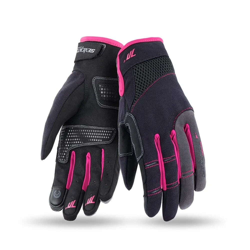 Guantes Seventy Sd-C50 Verano Urban Mujer Negro Rosa S