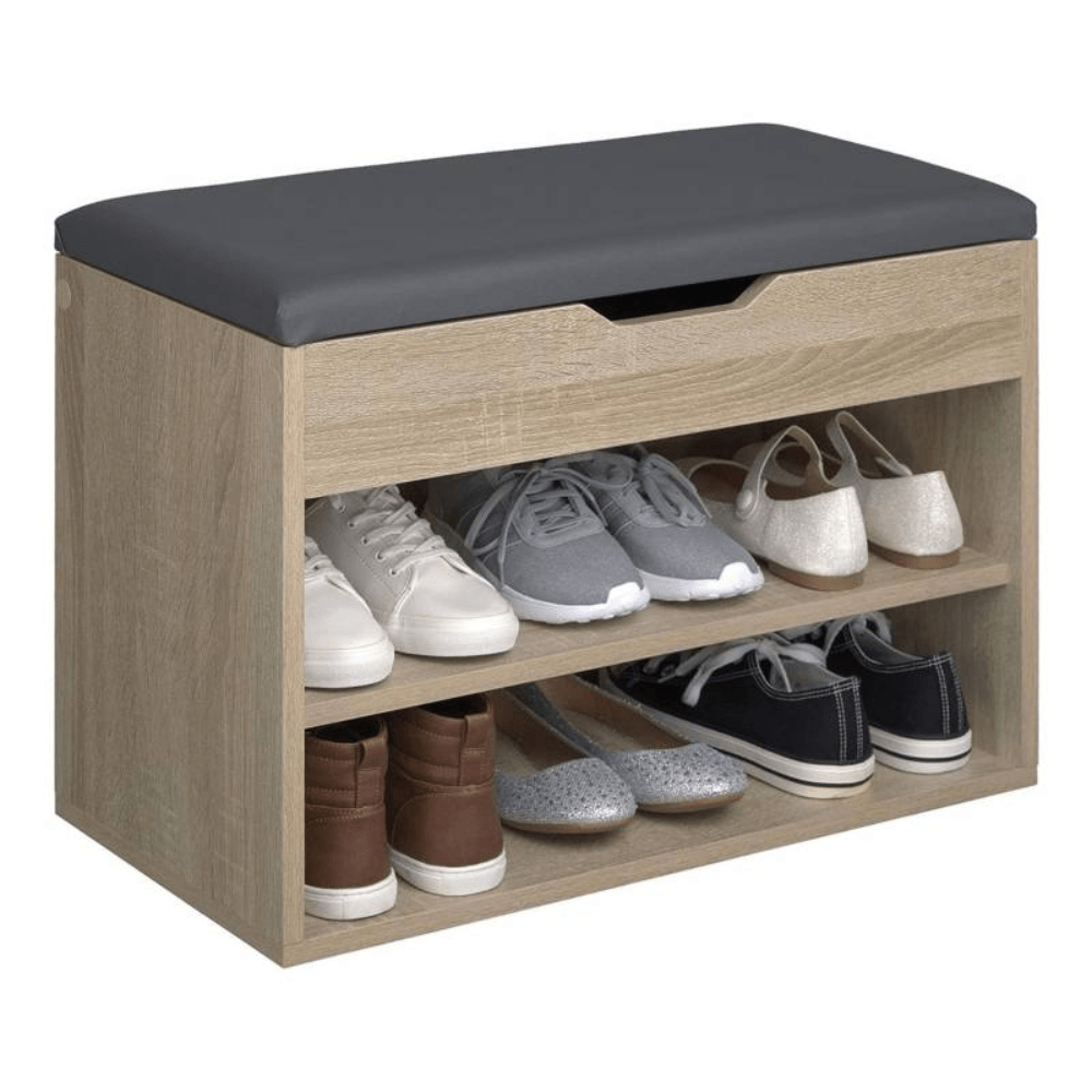 Zapatera Con Baúl Edime Color Sahara Muebles Bonno