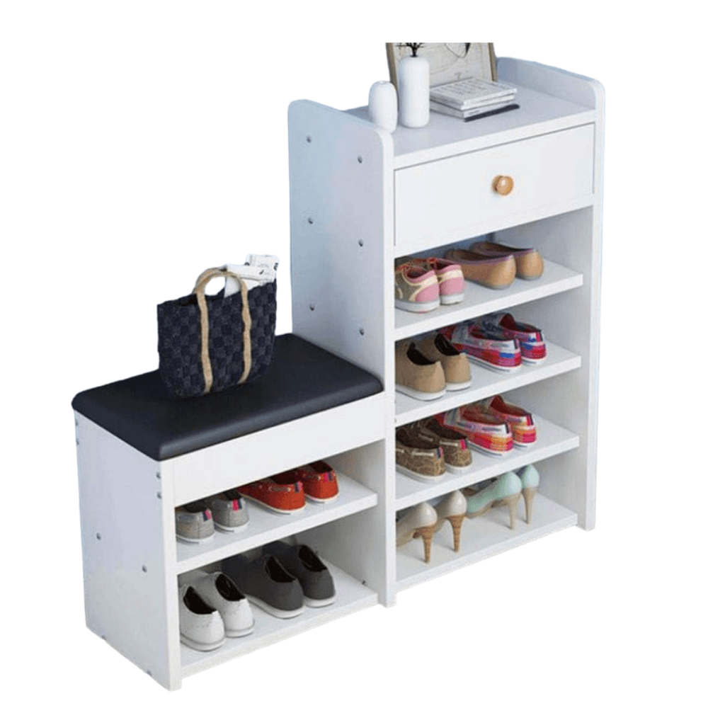 Zapatera Eliot 12 Pares Color Blanco Muebles Bonno