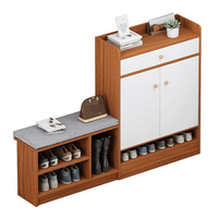 Zapatera Kamil 25 Pares Color Cerezo y Blanco Muebles Bonno