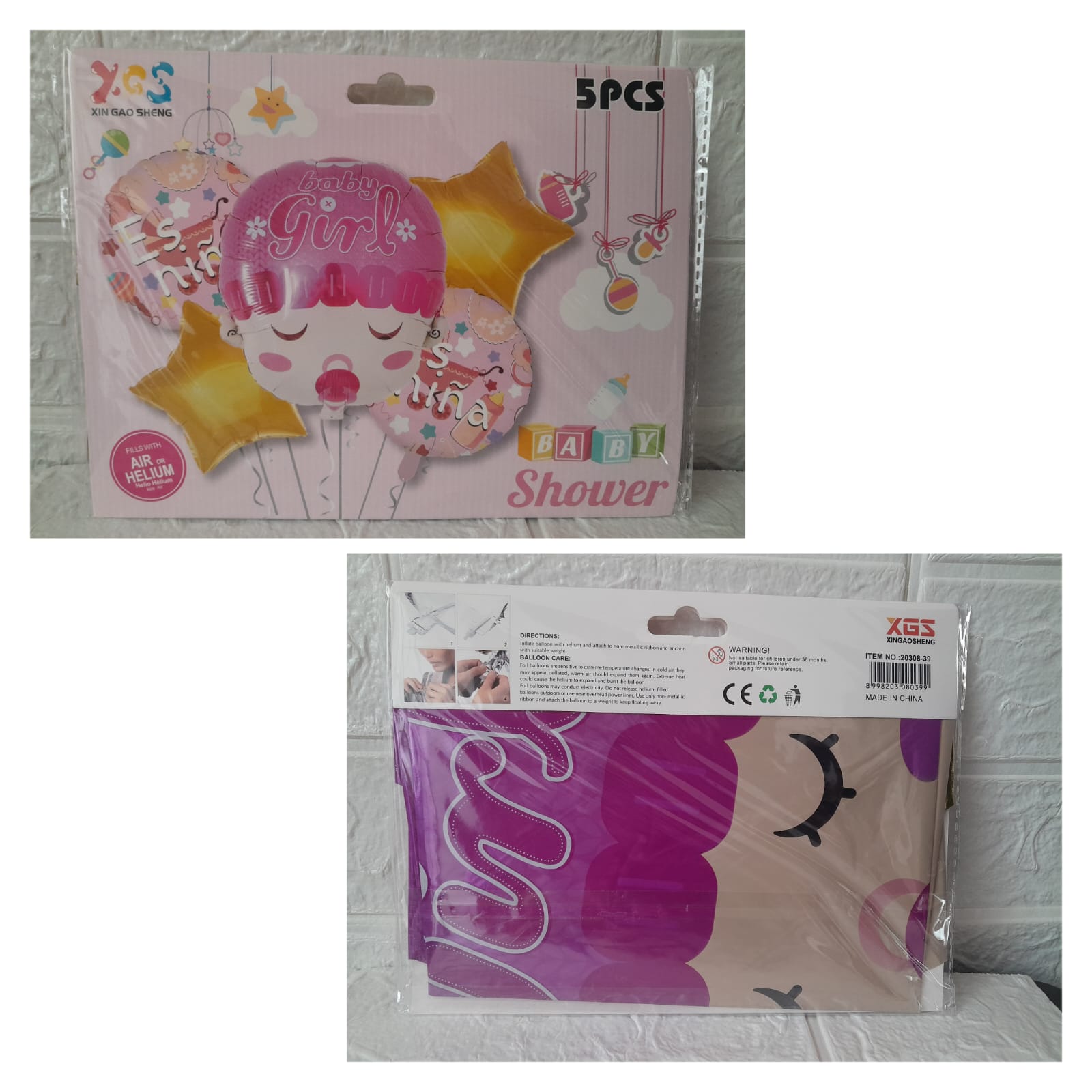 Set De Globos Decorativos Para Baby Shower Baby Girl Rosado