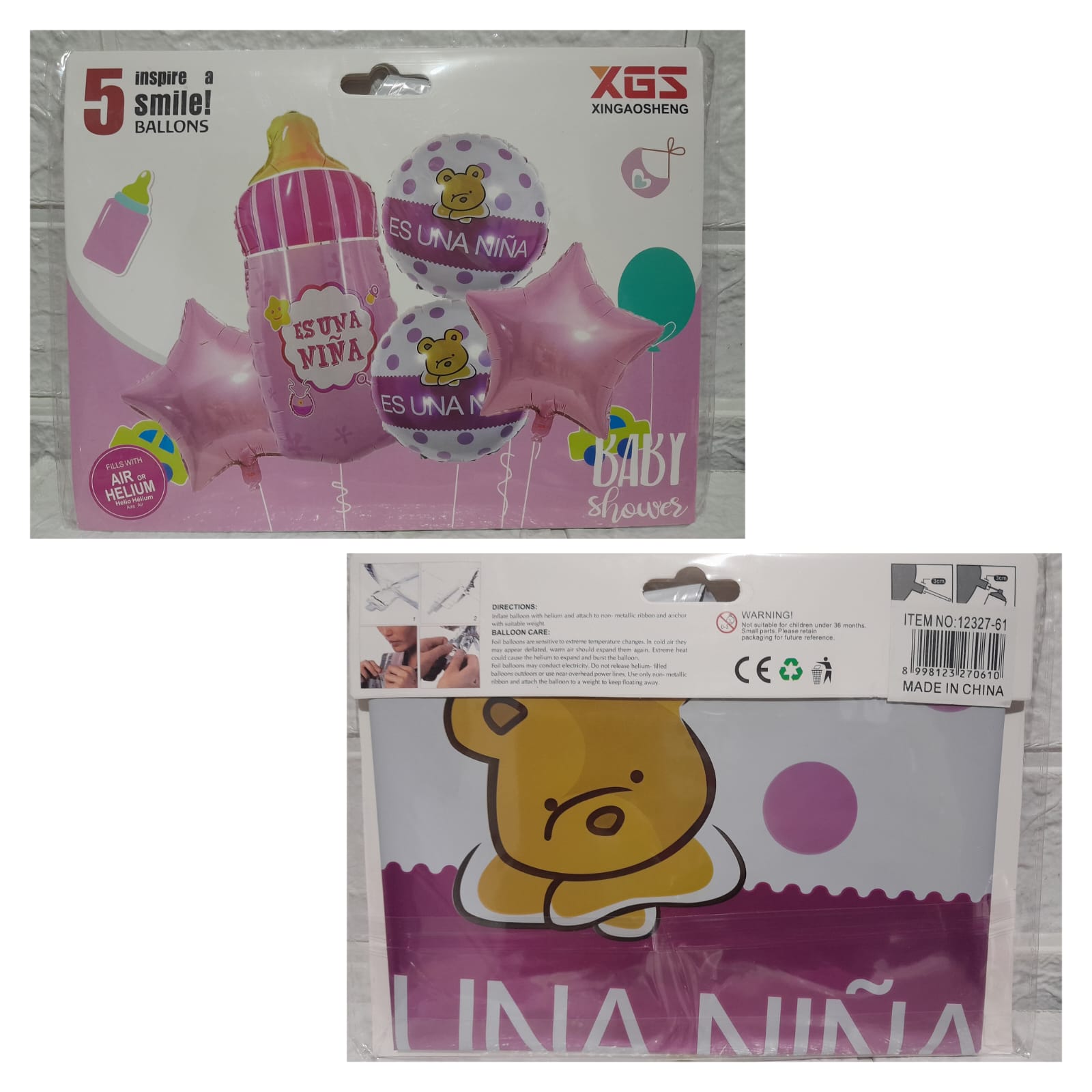 Set De Globos Decorativos Para Baby Shower Es Niña Rosado