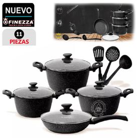 Set de Ollas Antiadherentes Finezza FZ-1655T Negro