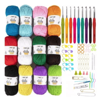 Set de Crochet Ganchillo para Tejer Más 12 Madejas de Lana Hilo Ovillo