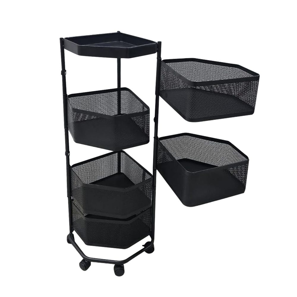 Estante organizador Gretail para cocina y comedor 4 niveles Negro