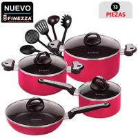 Set de Ollas Antiadherentes Finezza FZ-1612T Fucsia