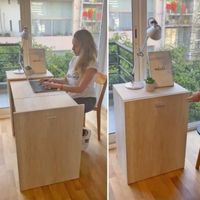 Escritorio Extensible Moderno Alicia Marrón R&R MUEBLES
