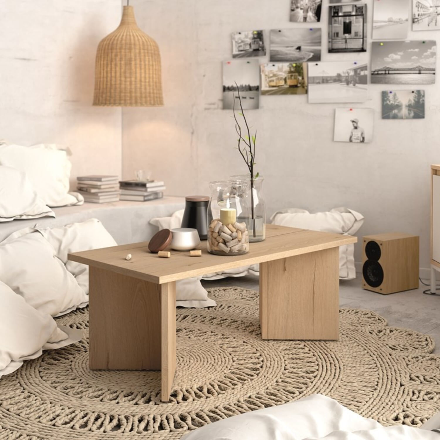 Mesa de Centro Minimalista Loami Duna R&R MUEBLES