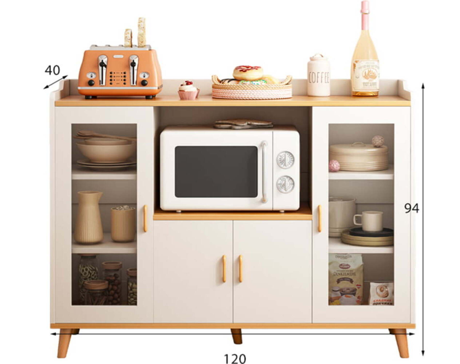 Mueble de Microondas Moderno Lita 4 Puertas R&R MUEBLES