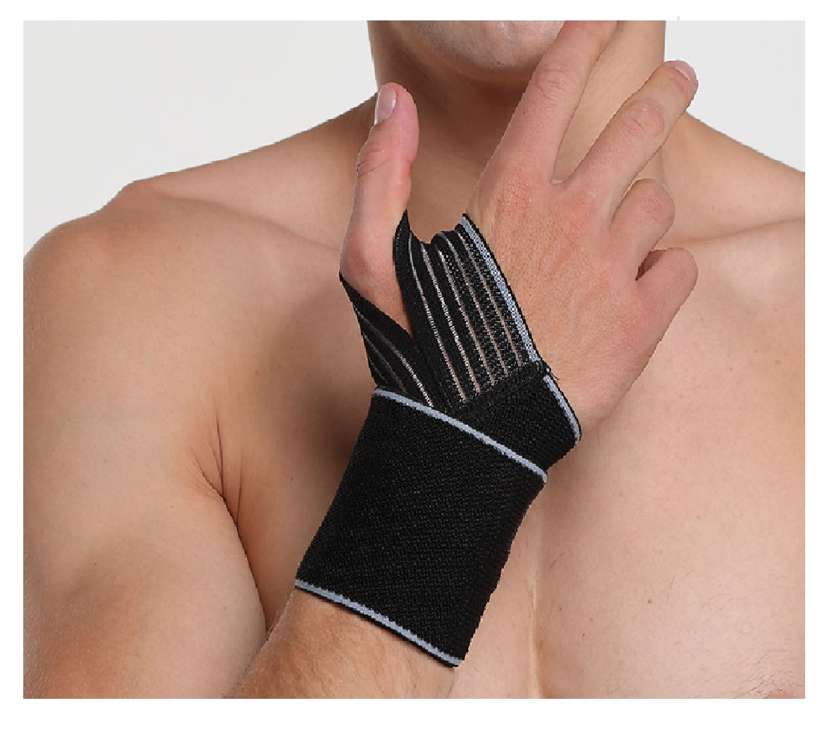 Muñequera con protector del Pulgar (2 unidades) Generico Todo Deporte Negro