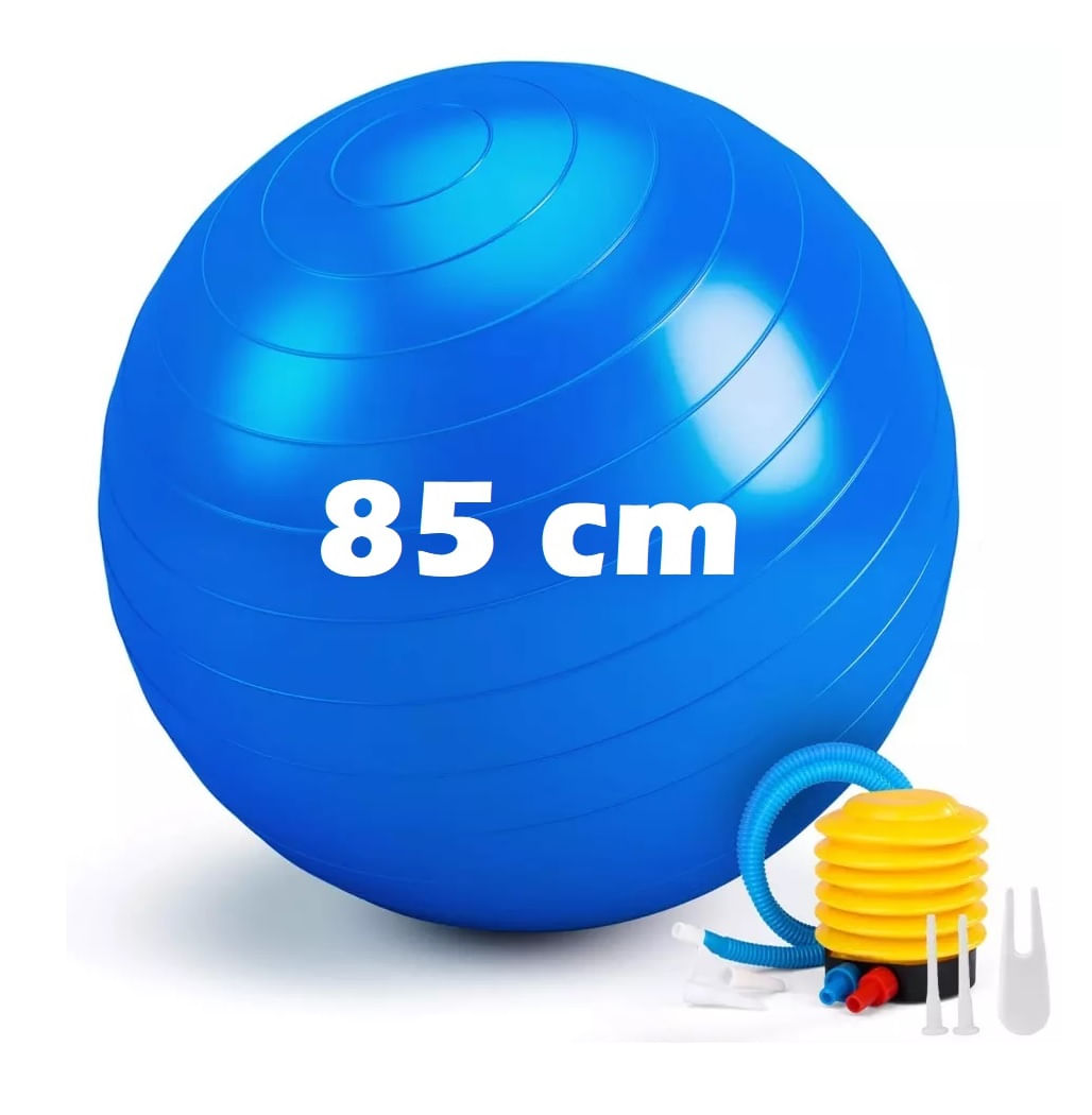 Pelota Yoga 85 cm con Inflador Genérico Azul