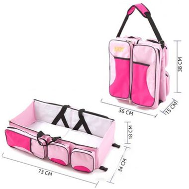 Pañalera Cambiador Portatil Para Bebe Cuna Convertible Bolso
