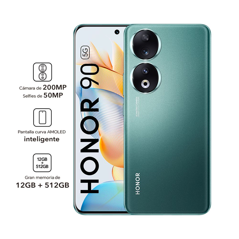 Smartphone HONOR 90 Verde Esmeralda 12GB+512GB Dual Sim - Promart