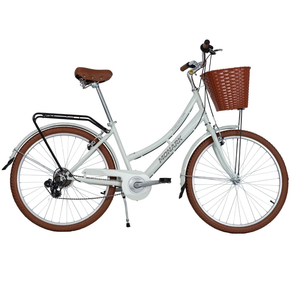 Bicicleta Monark Turquesa City 6V Aro 26 Gris Claro