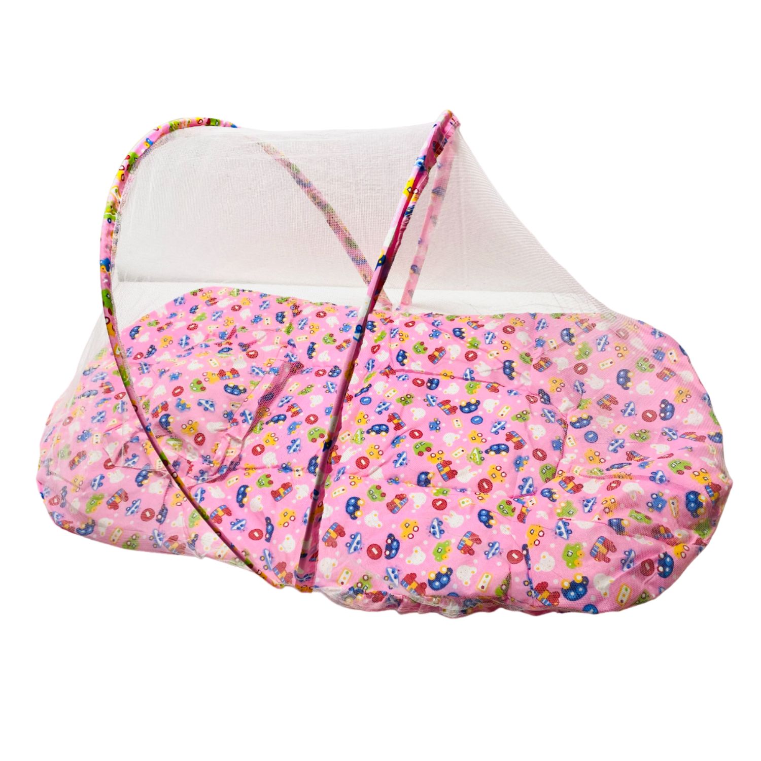 Cuna con Mosquitero para Bebe Generico Cars Rosa