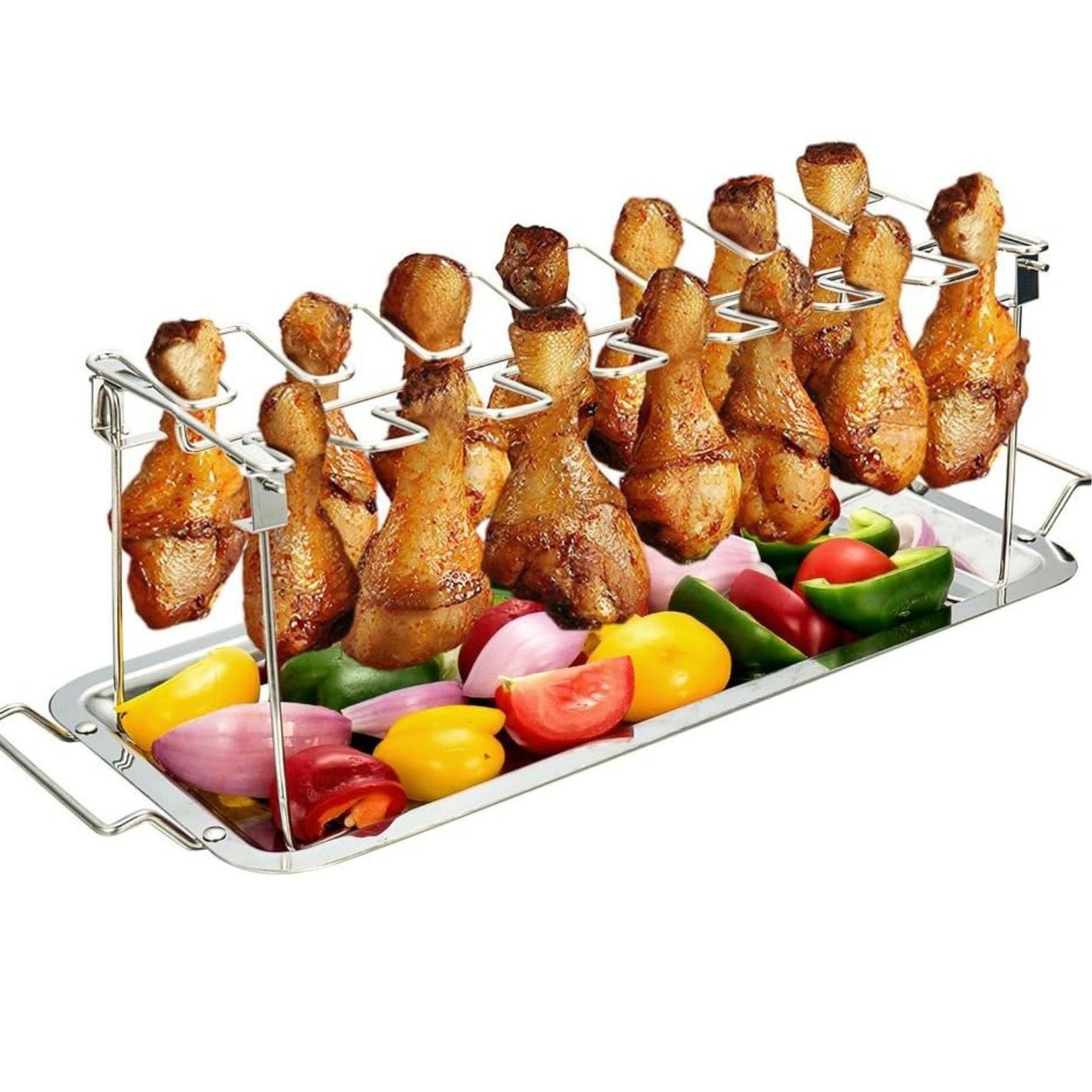 Parrilla Pegable Rack para Asar Piernas y Alitas de Pollo