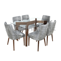 Juego de Comedor Alto Hogar 6 Sillas Anneka Gris