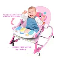 Silla Mecedora Ideal Musical con Piano Zaboo Plus Rosado