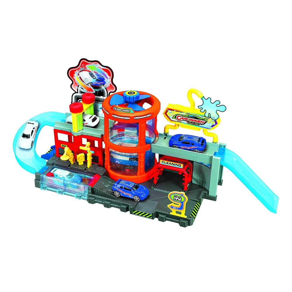 Set De Juego Express Wheels Lavacarros Cambio De Color Promart