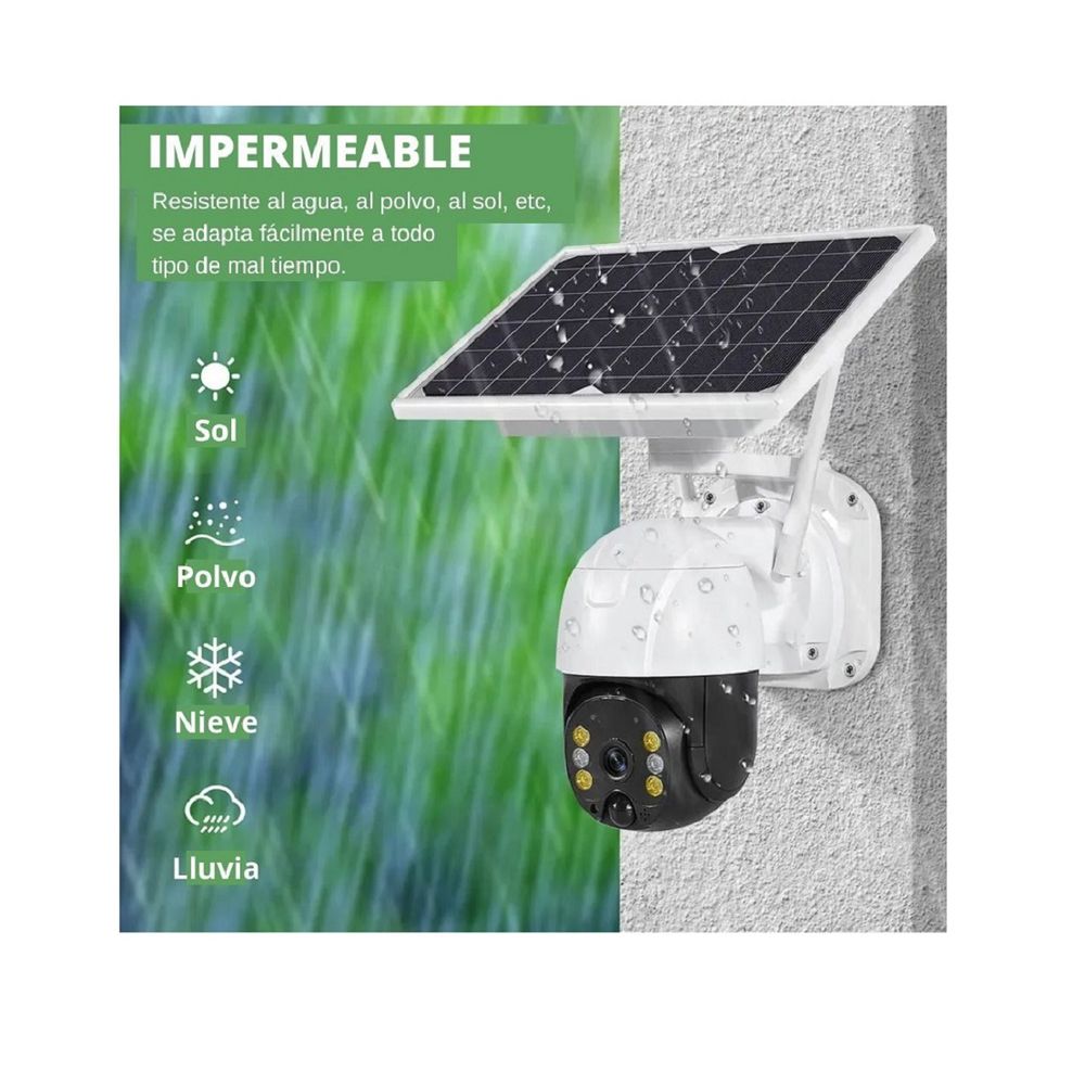 Camara IP Solar Recargable Impermeable Wifi Full HD Exterior - Promart