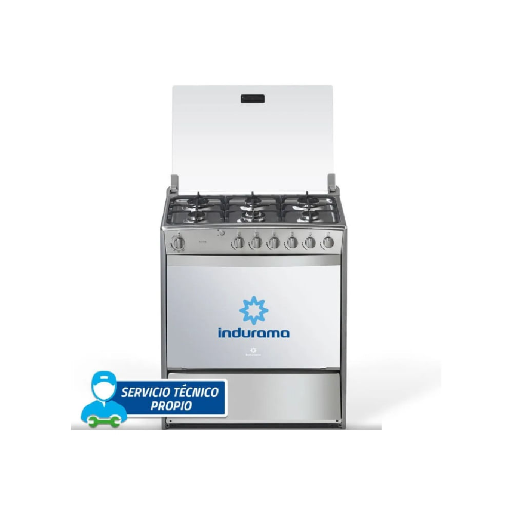 Cocina Indurama Padova a Gas de Pie 6 Quemadores Inox