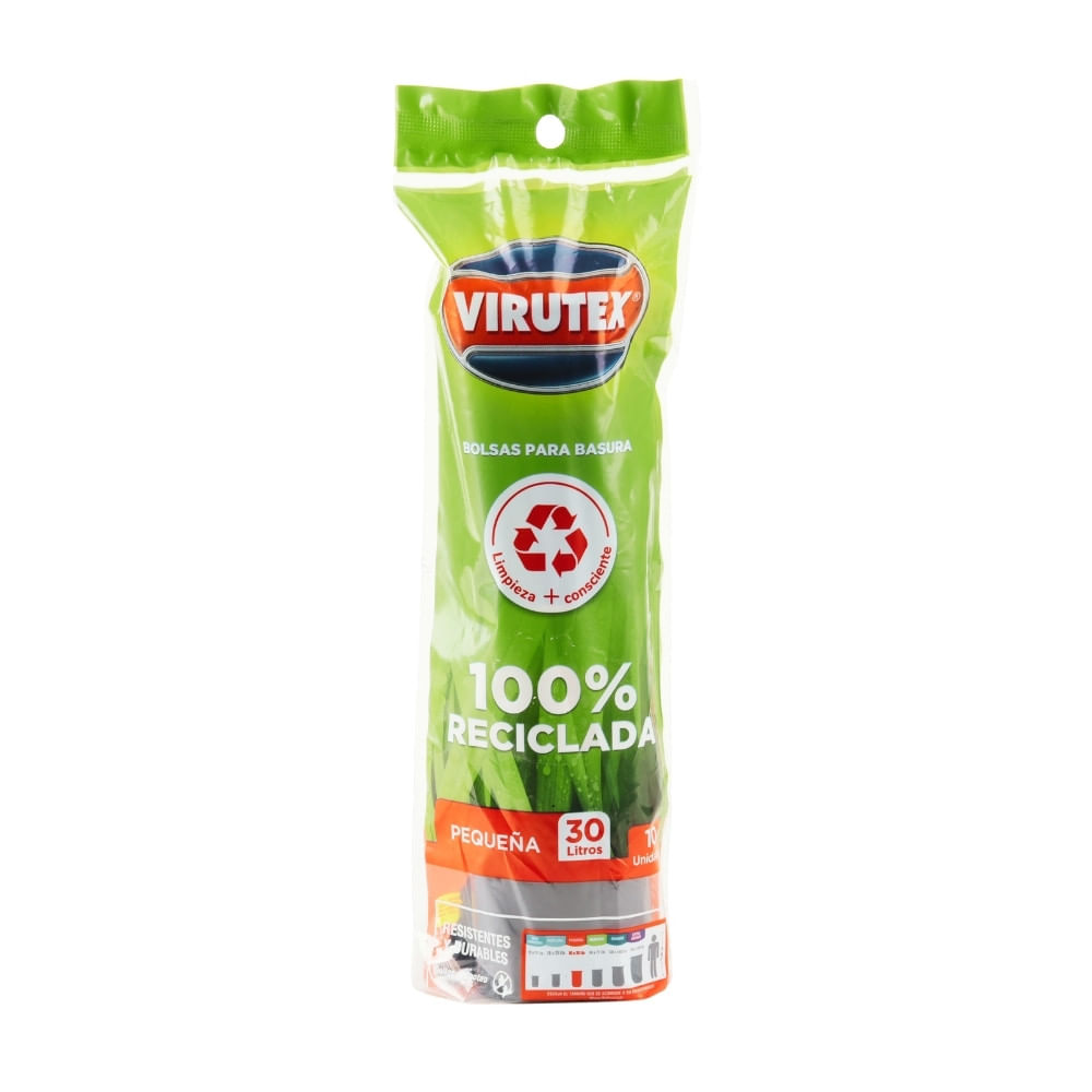 Bolsa de basura rollo 30 litros x 10 unidades Virutex