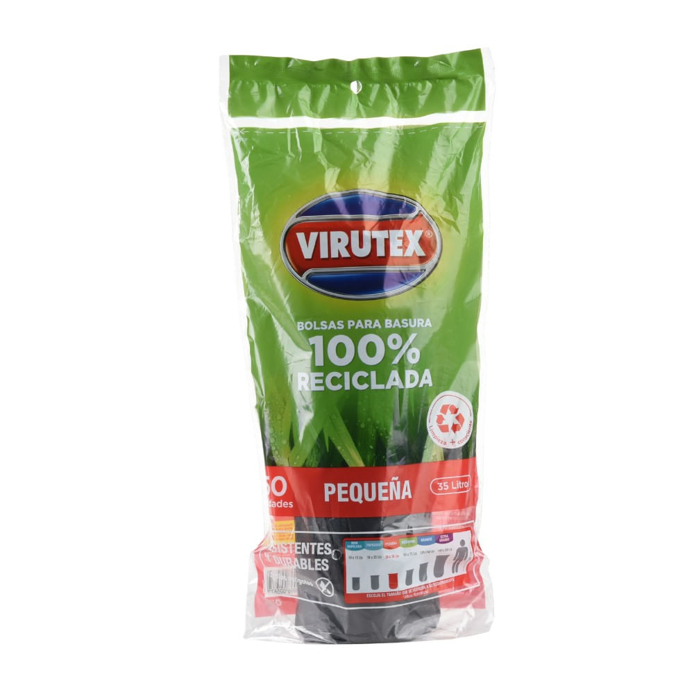 Bolsa negra de basura rollo 35l x 50 unidades Virutex