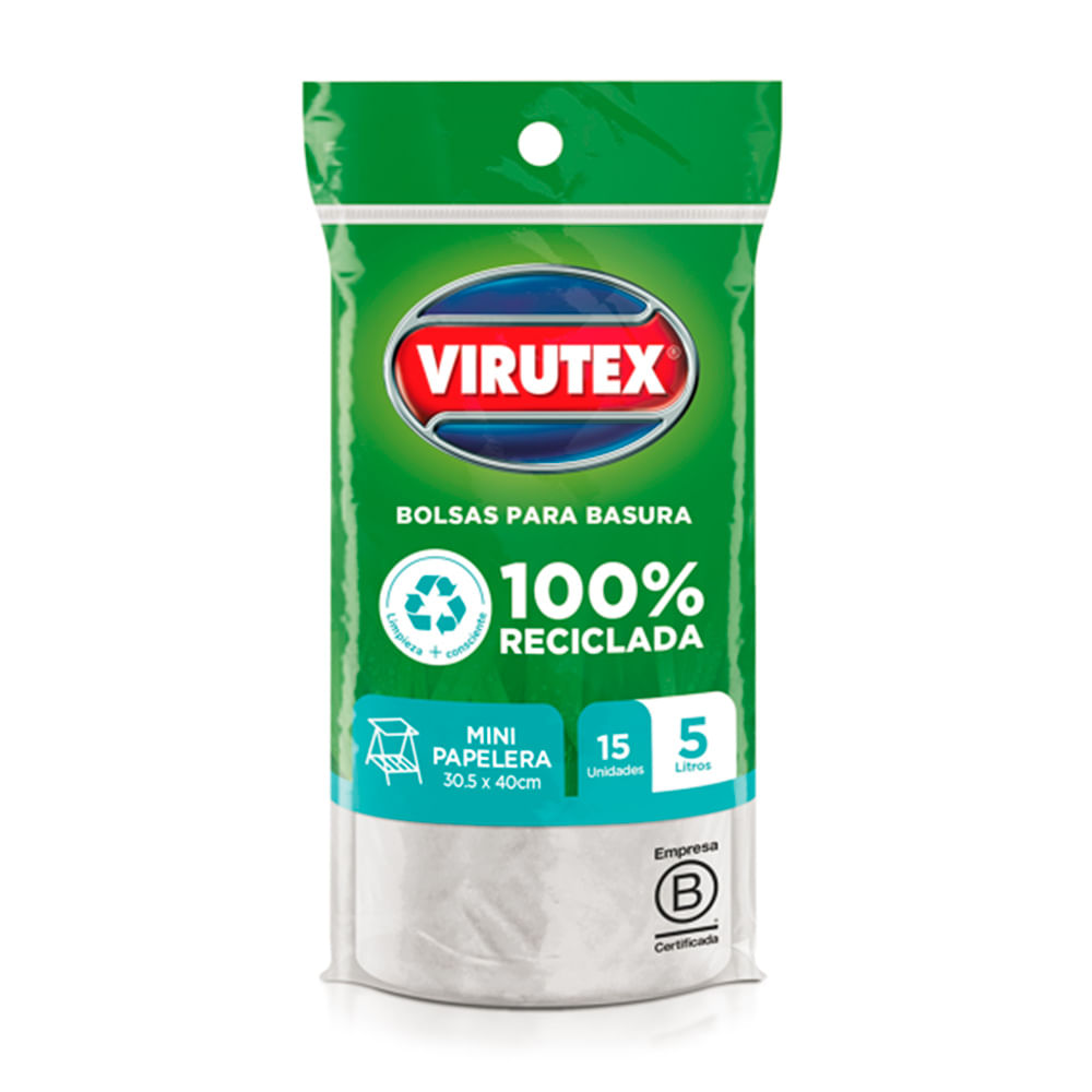 Bolsa blanca rollo de 5lt x 15und Virutex