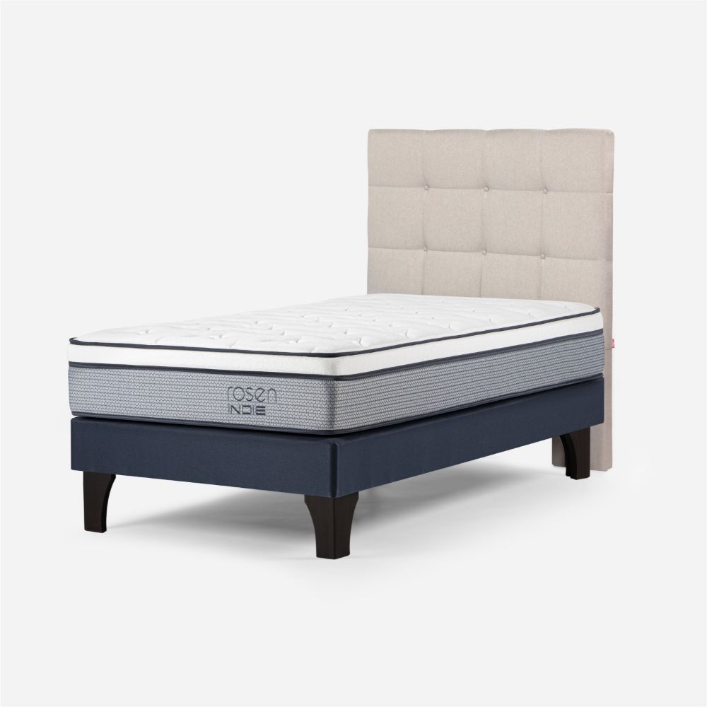 Dormitorio Indie 1.5 Plazas Respaldo Issey Niebla