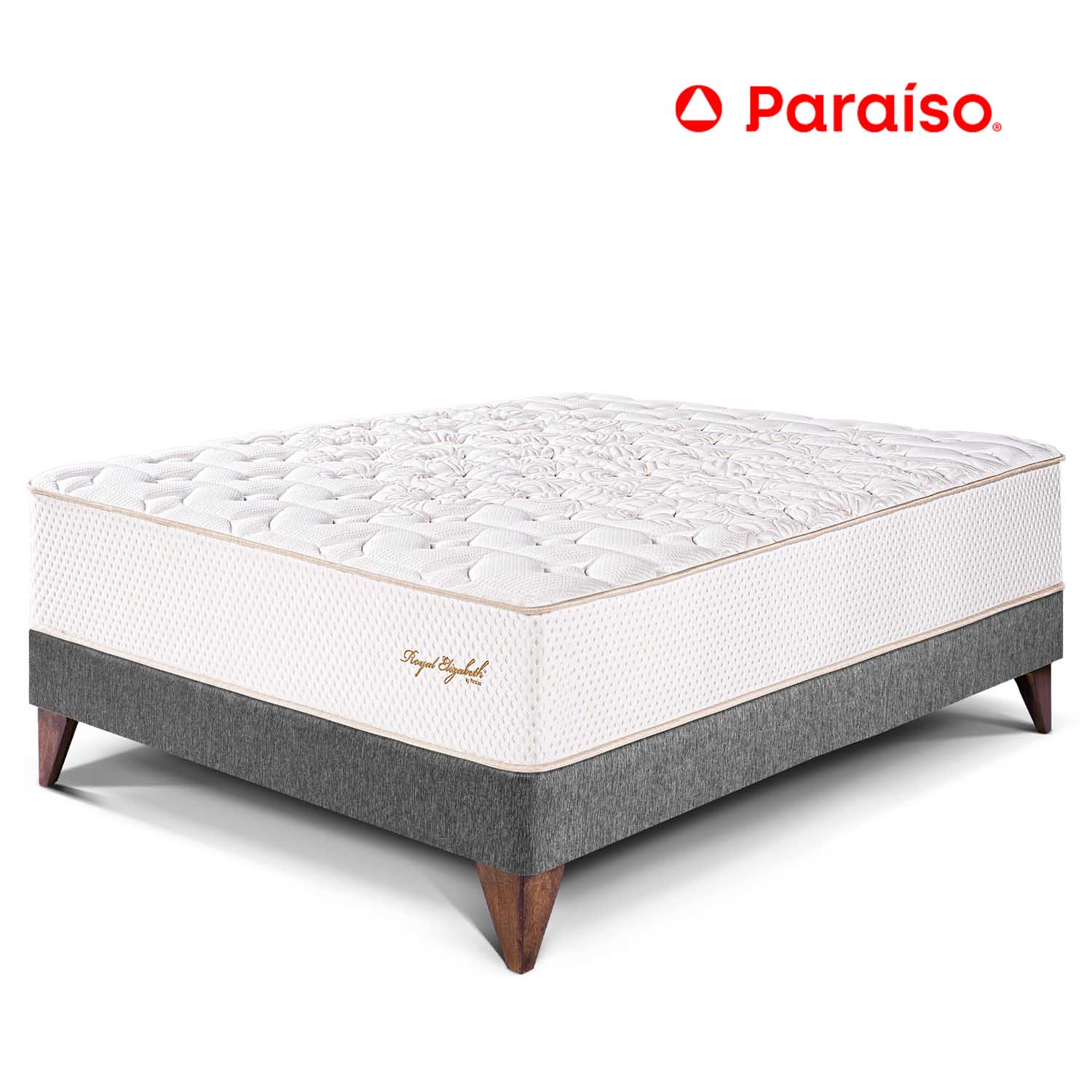Cama Europea Royal Elizabeth 1.5 Plazas - Acero + 1 almohada viscoelástica + protector