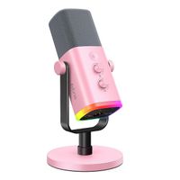 Micrófono Fifine Ampligame AM8 RGB USB/XLR Dynamic Rosado