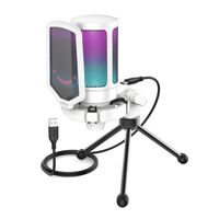 Micrófono Fifine Ampligame A6V RGB USB Cardioide White