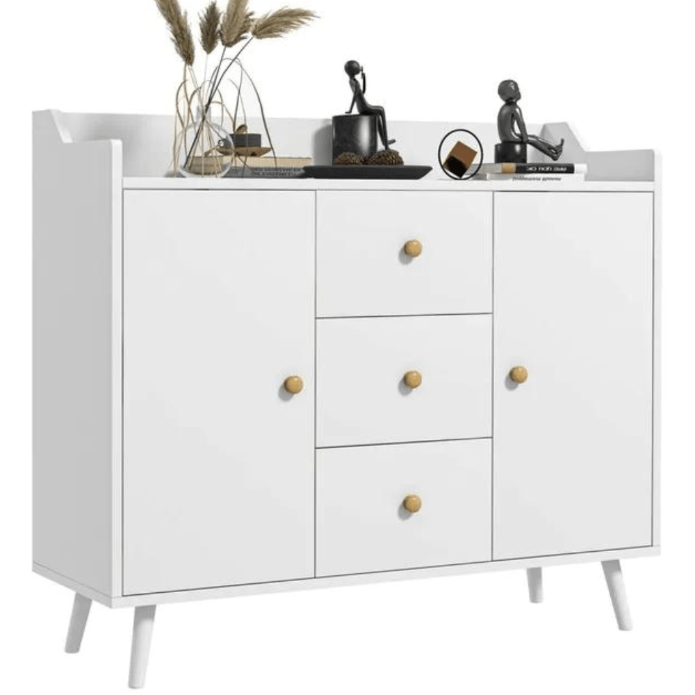 Aparador de Sala Bar Homcom Color Blanco Muebles Bonno