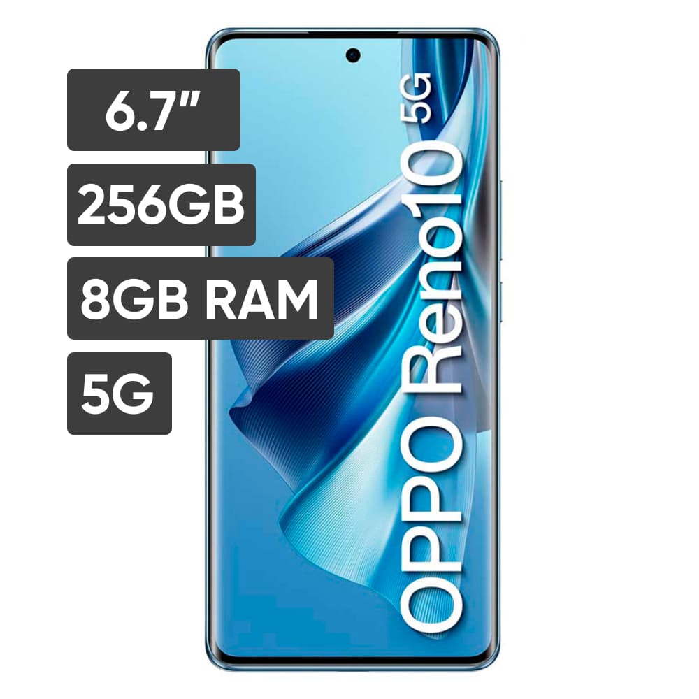 Smartphone OPPO RENO 10 6.7 8GB 256GB 64MP + 32MP + 8MP Azul - Promart