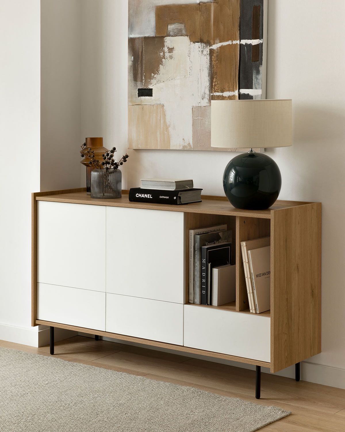 Aparador recibidor Moderno Adelaida color Blanco/Haya TU MESITA