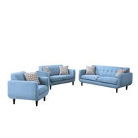 Juego de sala 321 Bucarest AZYA Muebles Celeste